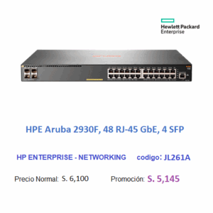 HPE Aruba 2930F 24 RJ-45 GbE 4 SFP PoE. – JL261A