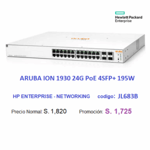 HPE Aruba ION 1930 24G PoE 4SFP+ 195W- JL683B