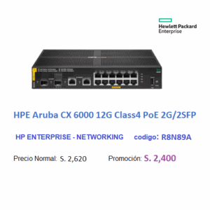 HPE Aruba CX 6000 12G Class4 PoE 2G/2SFP – R8N89A